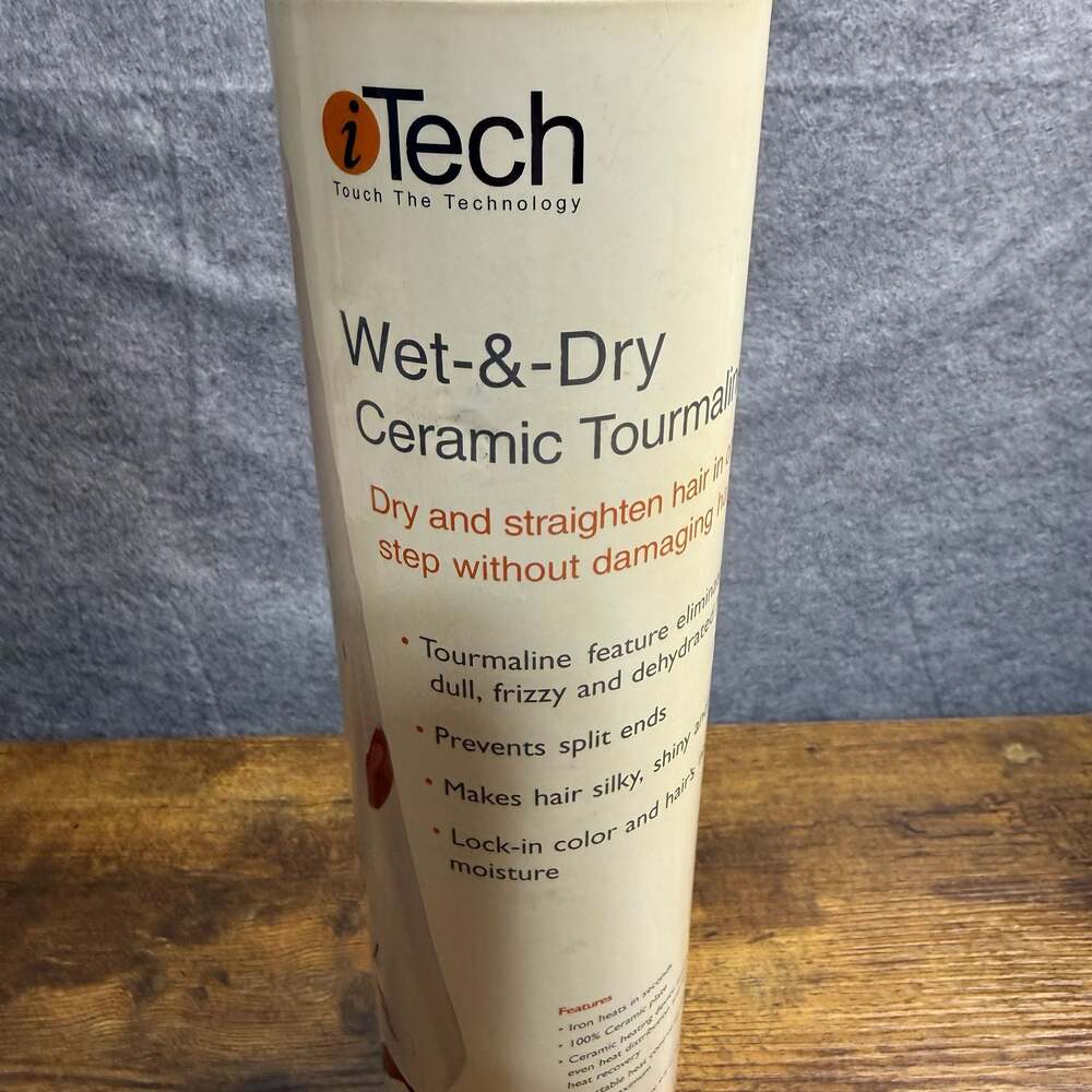 iTech Wet-&-Dry Ceramic Tourmaline Hair Straightener 1 3/4" Plate